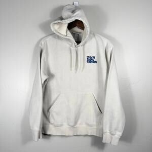 H&M Hoodie Mens Small White Stay Slow Motion Escalate In Space Graphic Pullover